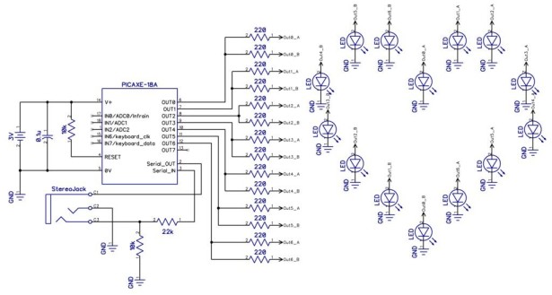 Electronic Heart Flashing LEDs Mothers Day Project schematic