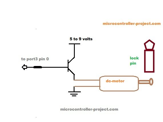 Automatic door lock system using 805189c5189c52 microcontroller schematich