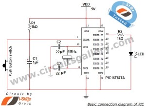 Electronic Quiz Buzzer Circuit Diagram using PIC Microcontroller