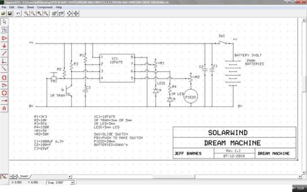 Lucid Dream Dream Recall Machine using infrared schematic