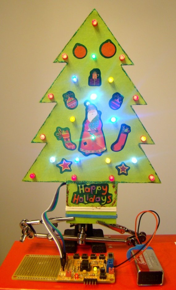 Making a mini LED Christmas tree