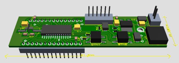 Self-made development board for the 32-bit PIC32MX220F032B Microcontroller