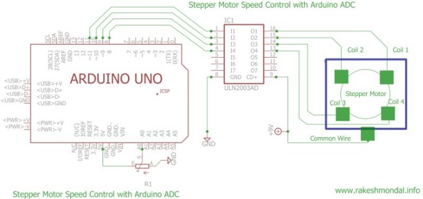 Stepper Motor Speed Control with PIC18F4550 schematich