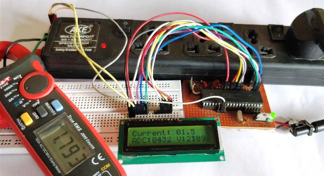 Digital DC watt meter project using pic microcontroller