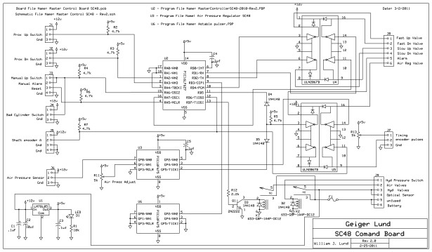 Re-Doing my Design for a circuit to control an invention using a Microchip PIC microcontroller chips. schematic