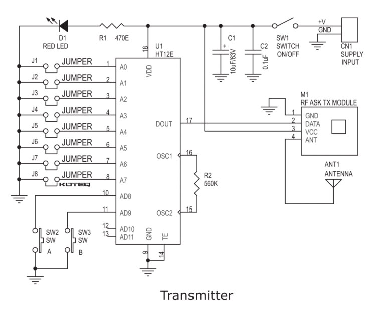 RF Remote DC Motor Direction Controller