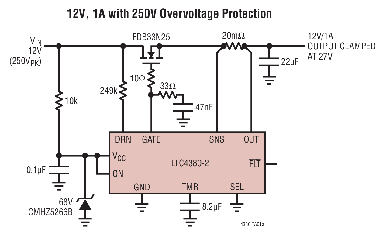 LTC4380 - Low Quiescent Current Surge Stopper