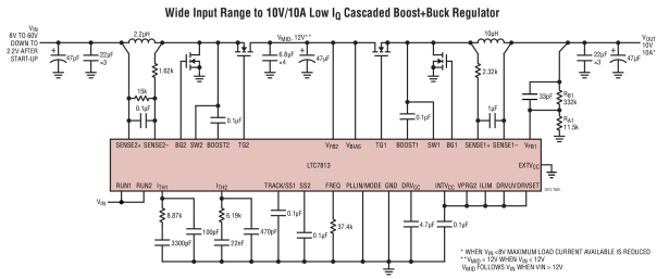 LTC7813 Low IQ 60V Synchronous BoostBuck Controller