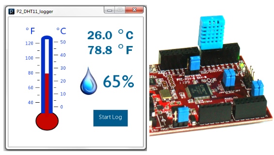 PC-based logger for temperature and relative humidity