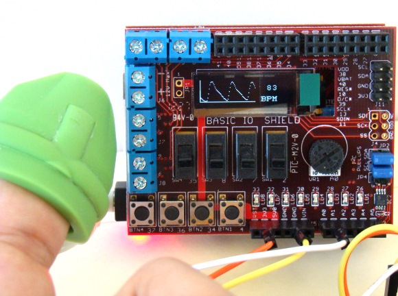 Pulse rate meter using chipKIT Uno32 and Easy Pulse