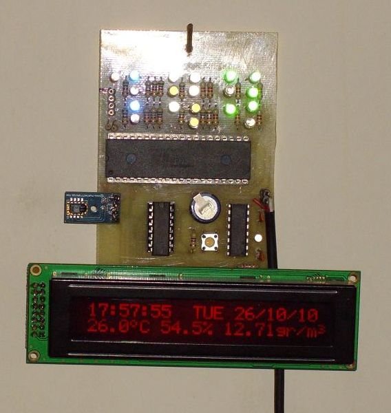 Digital Binary clock with thermometer hygrometer