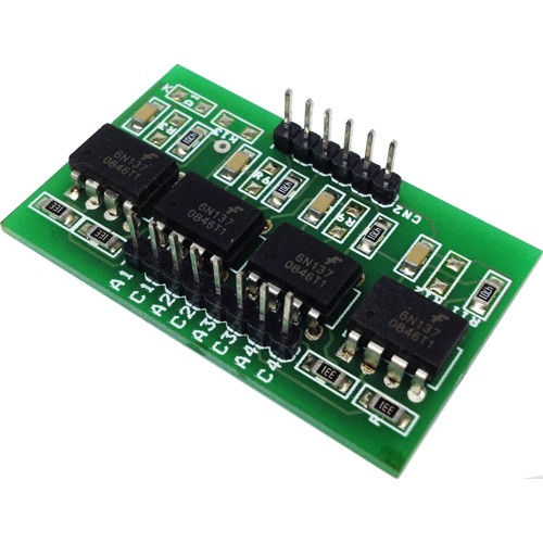 4 CHANNEL OPTO ISOLATED MODULE USING HIGH SPEED 6N137 OPTOCOUPLER