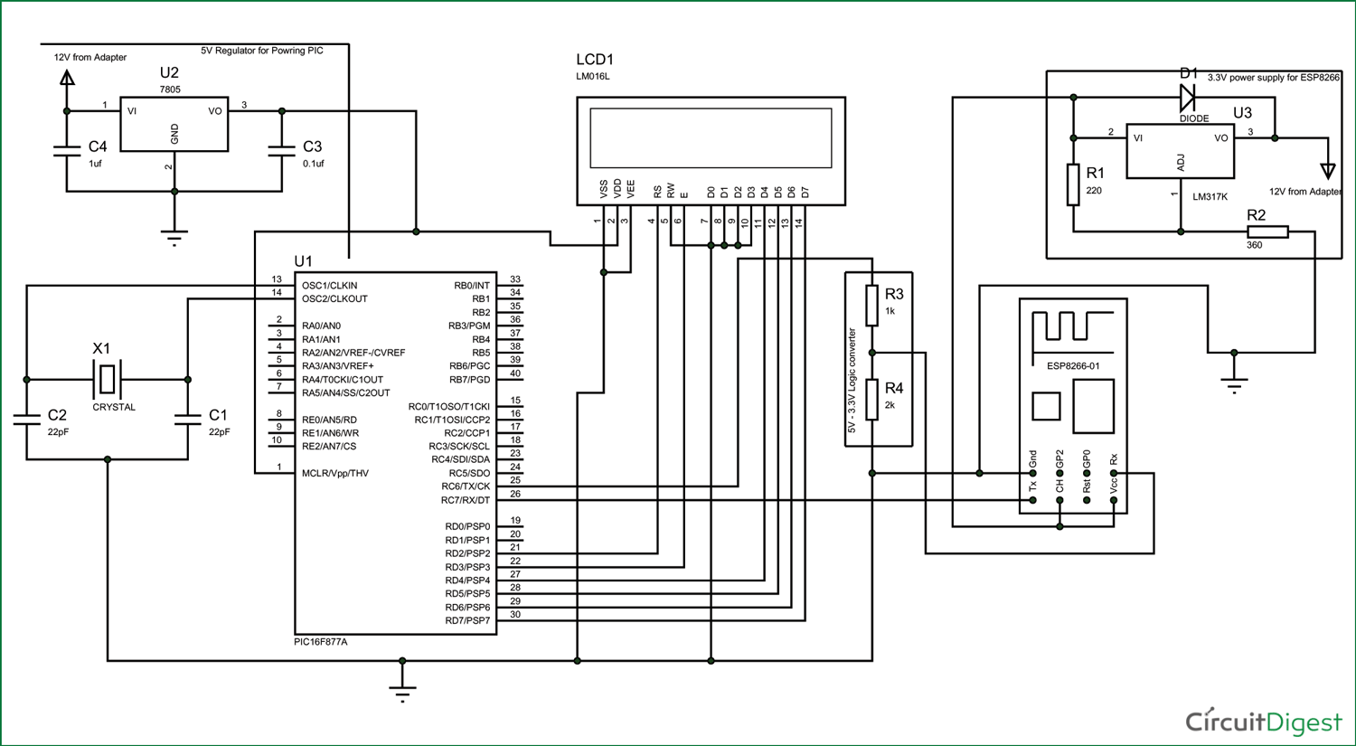 PIC16F877A-ESP8266-interfac