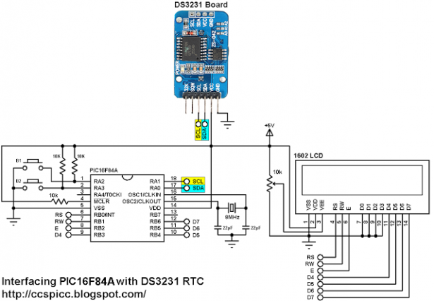 Interfacing PIC16F84 with DS3231 RTC