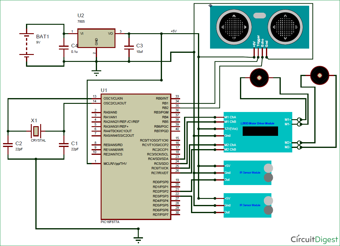obstacle-avoiding-robot-using-pic-microcontroller-circuit-diagram