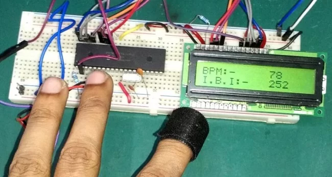 Heart beat pulse sensor interfacing with pic microcontroller