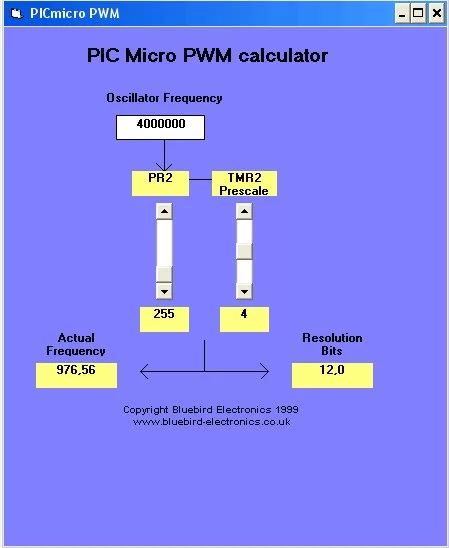 PICMicro Pwm Calculator