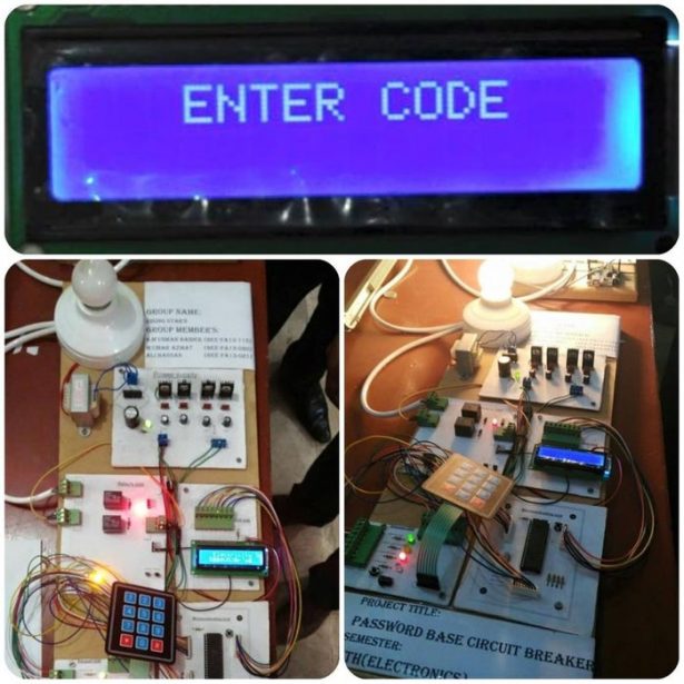 password based circuit breaker using pic microcontroller