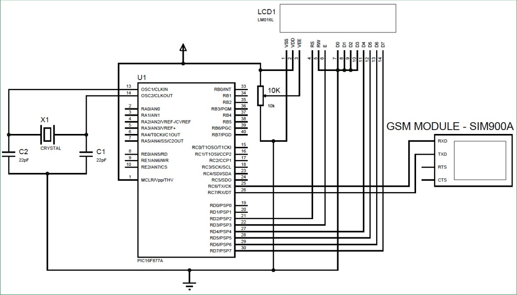 GSM-interfacing-with-PIC-microcontroller-circuit-diagram