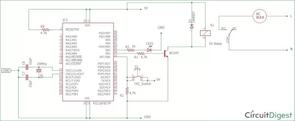Circuit Diagram using Pic-microcontroller