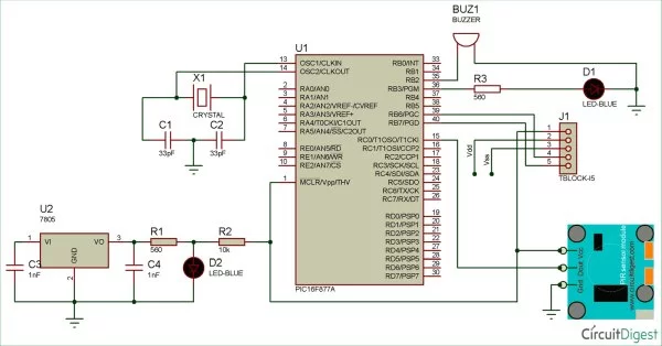 Circuit Diagram using Pic-mirocontroller