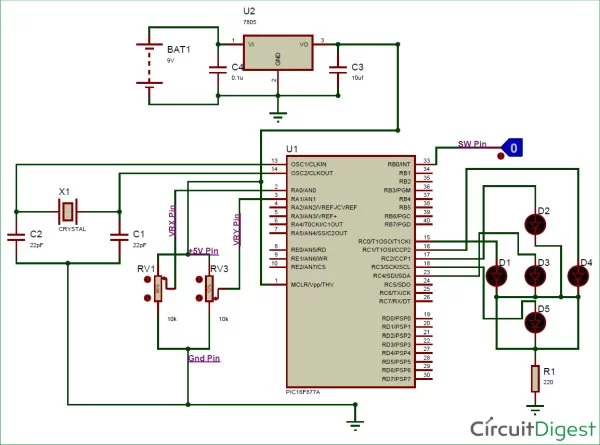 Interfacing-circuit-diagram-of-Joystick-with-PIC-Micro-controller