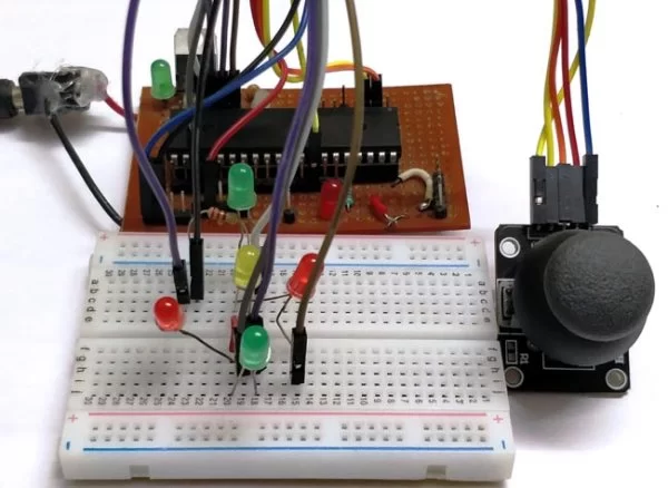 Interfacing-circuit-hardware-of-Joystick-using-PIC-Micro-controller