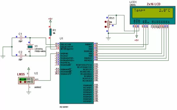 LCD TEMPERATURE CIRCUIT SCHEMATIC
