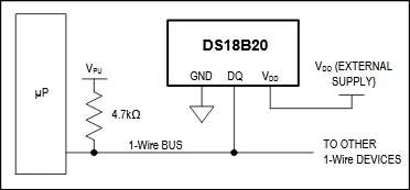Powering-the-DS18B20 using Pic-microcontroller