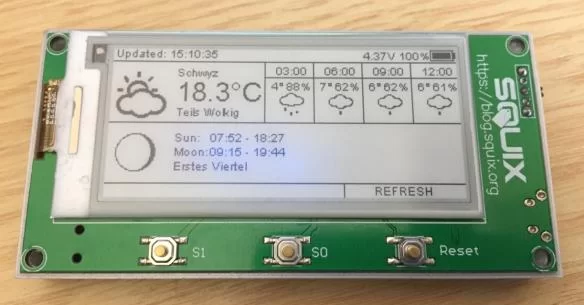 ESP8266 based e paper WiFi weather station