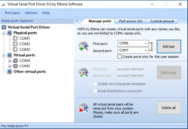 virtual serial port driver