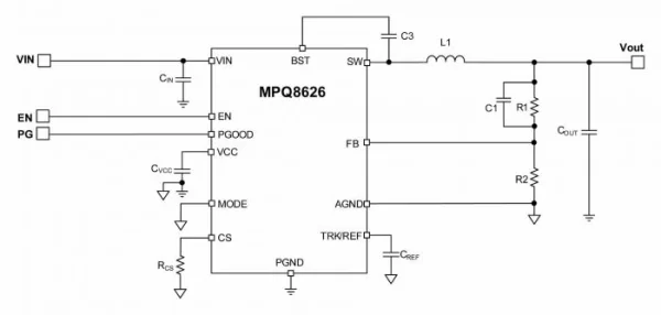 6A 6V BUCK CONVERTER WITH 16V INPUT OPERATES AT UP TO 2MHZ