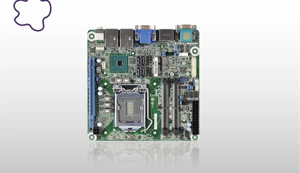 MINI ITX FORM FACTOR BOARD HAS FOUR VIDEO OUTPUTS WITH UP TO 6 CORE PERFORMANCE