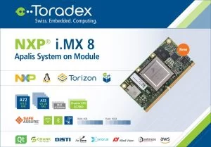 TORADEX ANNOUNCES ITS APALIS SOM BASED ON THE NXP I.MX 8QUADMAX APPLICATIONS PROCESSOR