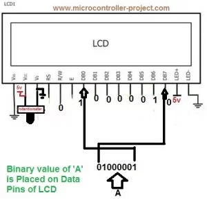 Character Lcd data pins. Data Placed on Data Pins