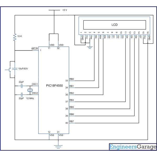 How To Interface 16×2 Lcd In 4 Bit Mode With Pic Microcontroller