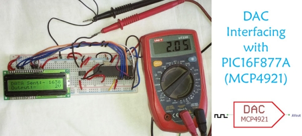 DAC MCP4921 Interfacing with PIC Microcontroller PIC16F877A