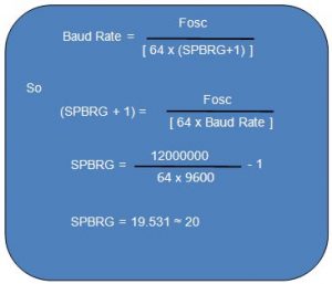 Equation Of Baud Rate Calculation