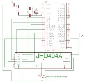 Interfacing JHD404A (40×4) Lcd with 89c51 Microcontroller