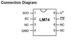 LM74 Temperature Sensor Pin Out
