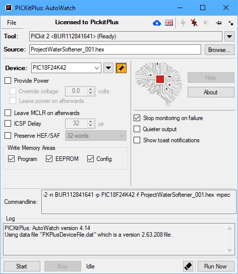 PICKITAUTOWATCH  A NEW APPLICATION FOR BOTH THE PICKIT2 AND PICKIT3 PROGRAMMERS