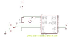 Pic18f2550 blink Led Circuit Diagram