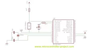 Pic18f2550 blink Led Circuit Diagram