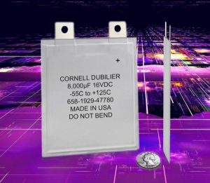 1MM-THIN POLYMER ALUMINUM ELECTROLYTICS PROVIDES HIGH RIPPLE CURRENT AND CAPACITANCE