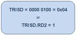 Bit Configuration of TRISD Register with 3rd pin RD2 of PortD as input in PIC18F4550