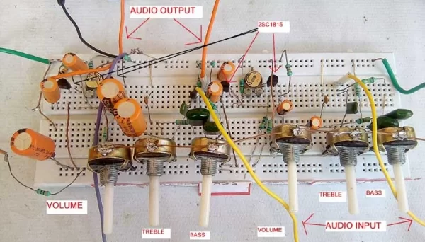Building Pre-amplifier Circuit on Breadboard