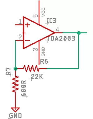 Calculating the Component Values for the TDA2050 Amplifier Circuit