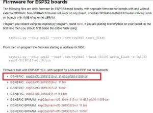 Flashing the MicroPython Firmware on ESP32 Board