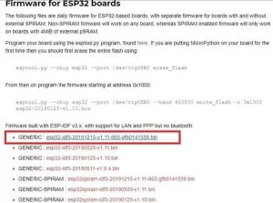 Flashing the MicroPython Firmware on ESP32 Board