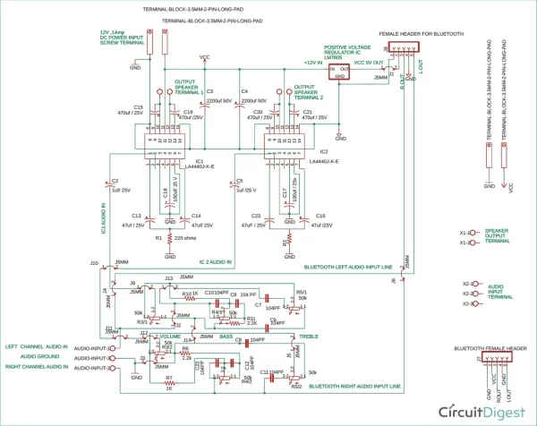 LA4440 Double IC Amplifier Circuit